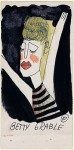 The Loves of Raymond Johnson, Card 2, 1943 black ink and watercolor on paper 5 x 2.5 inches. Collection of Arthur Secunda