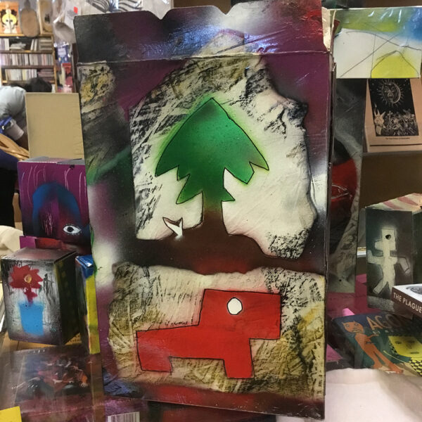 Barry Roth: Dog, Tree, Tray cereal box painting