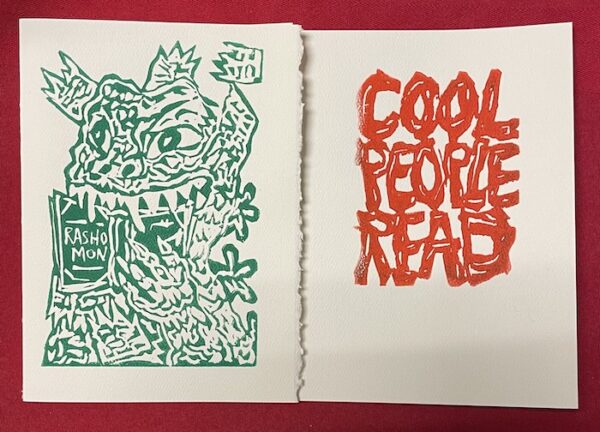 Tom Carey Woodcut Godzilla Greeting Card