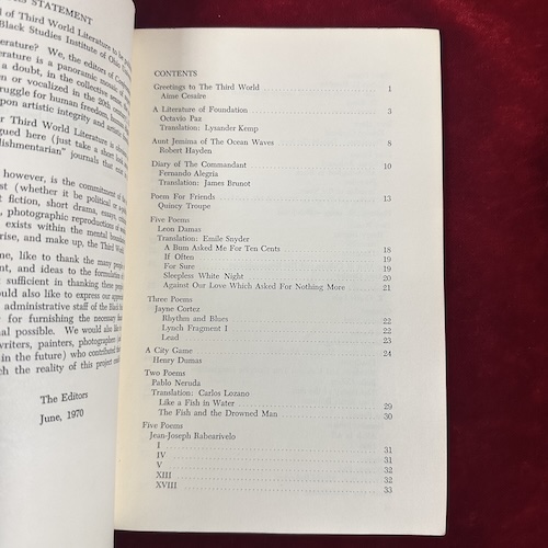 Confrontation: A Journal of Third World Literature - Vol. 1, No. 1 (signed) - Image 3